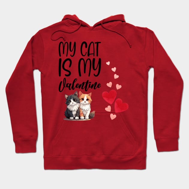 Valentine's Day Cat Hoodie by ahlama87